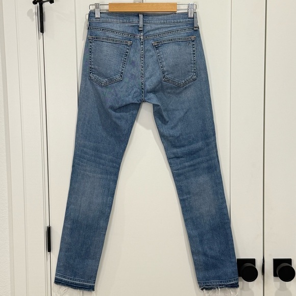 Rag & Bone Dre Slim Boyfriend Jeans Raw Hem Mid Rise Rove Blue Size 26 Straight - Picture 4 of 11